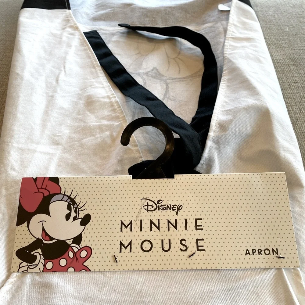 2 Disney Mickey Mouse & Minnie Mouse Aprons Oh Hello Peek A Boo 100% Cotton NWT
